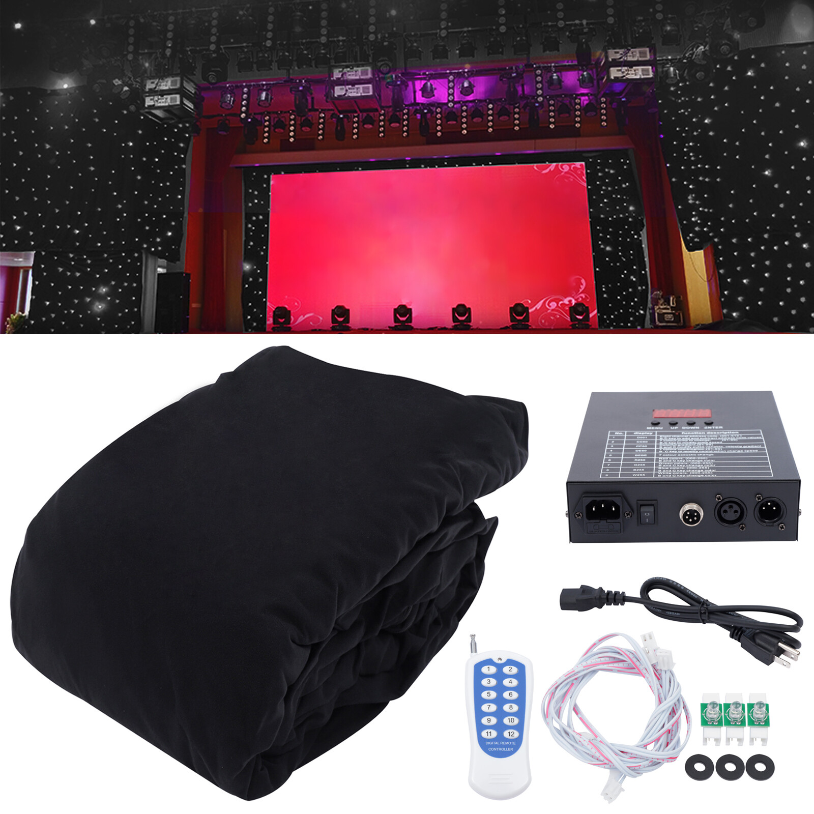 3×4m LED Backdrop Curtain with Remote Control for Stunning Party Decor
