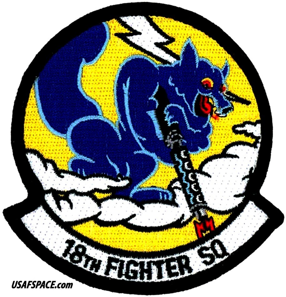 USAF 18TH FIGHTER SQ -18 FS- F-16C/D-BLUE FOXES- Eielson AFB, AK -ORIGINAL PATCH