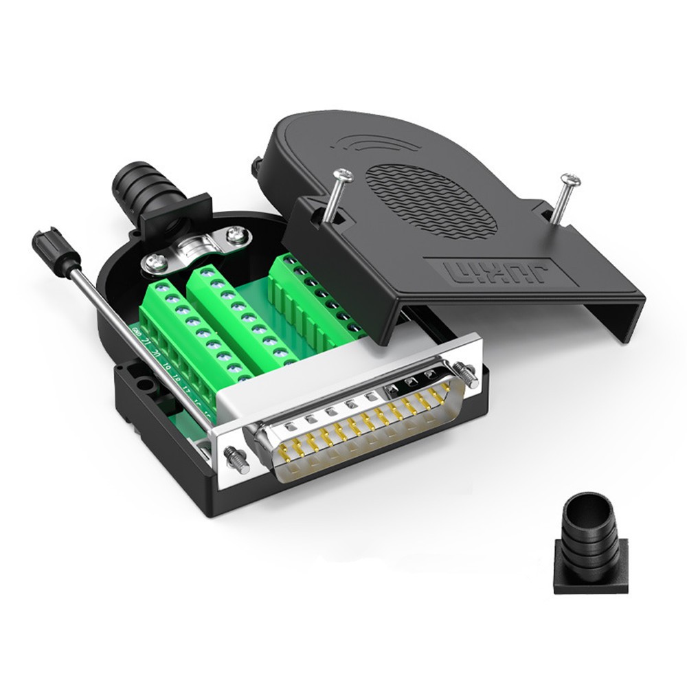 Black DB25 Breakout Board Connector Interface For Communication Debug