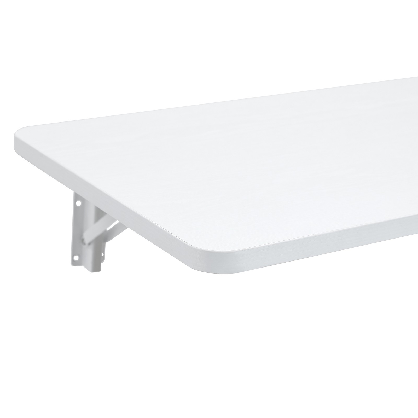 Wall Mounted Folding Table, White Solid Wood, 31.4" x 15.7"
