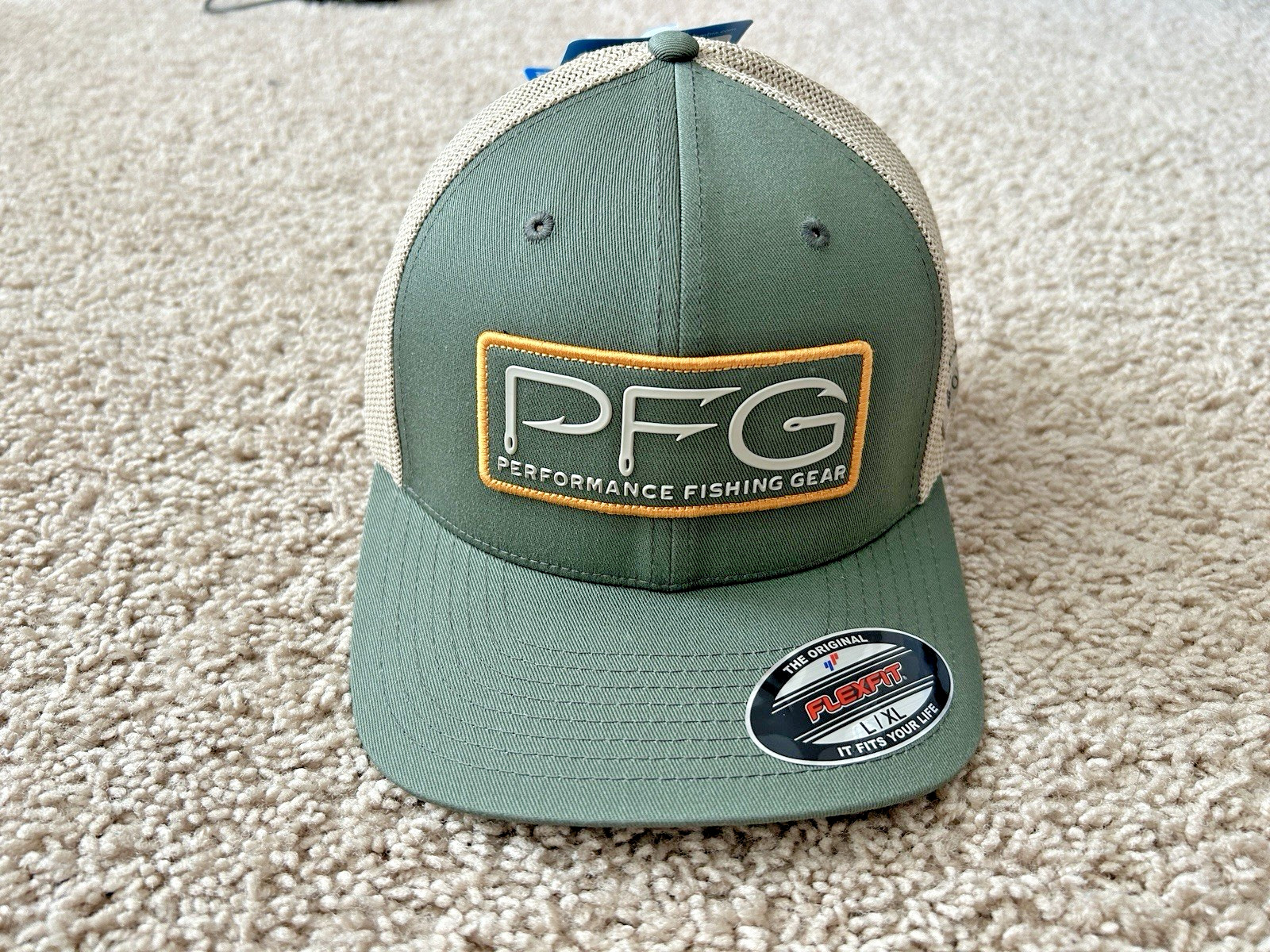 Columbia PFG Fish Hook Flexfit Cap L/XL Green