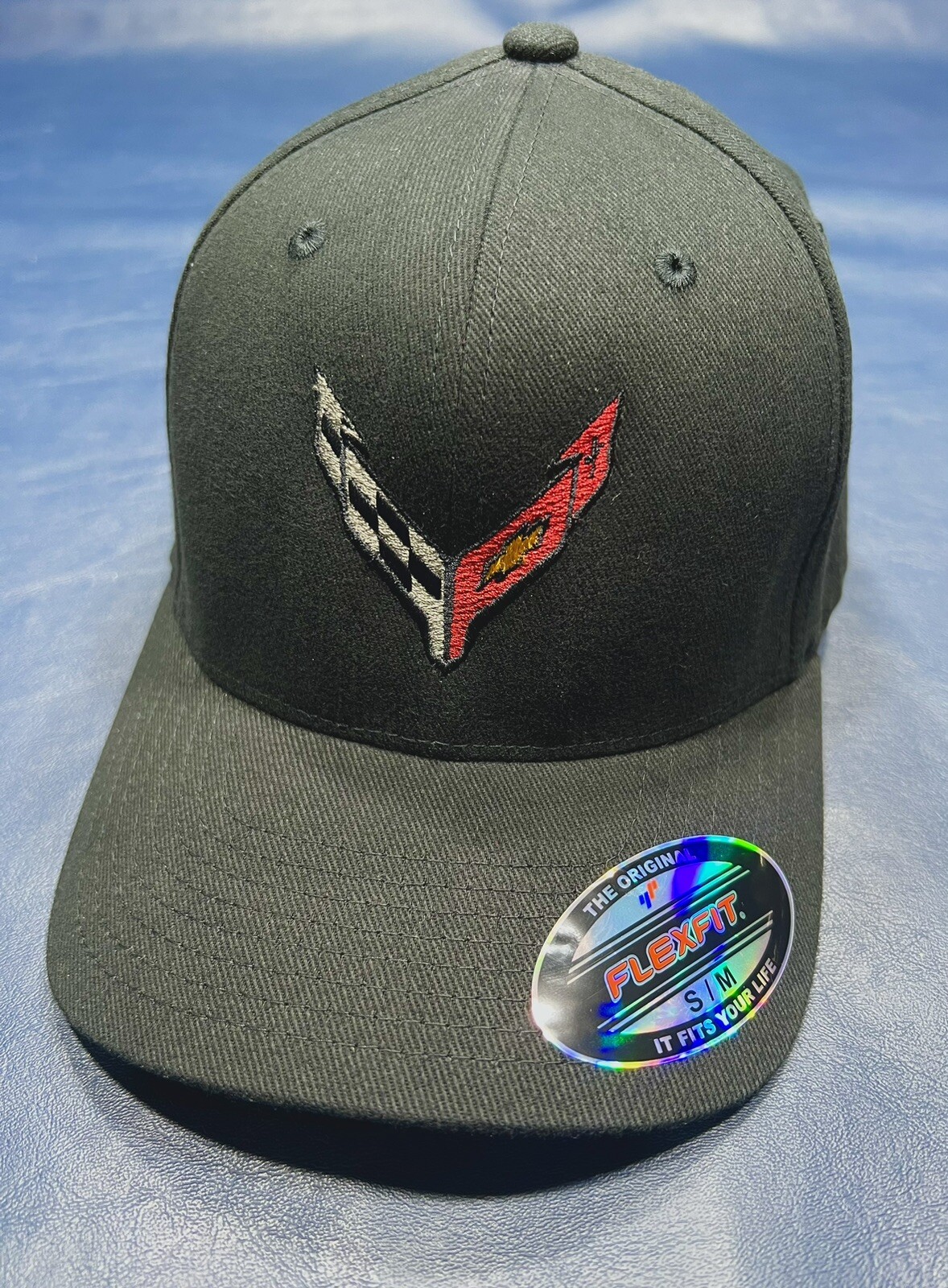 C8 CORVETTE FLEX-FIT BRAND, S/M FITTED PROFESSIONALLY EMBROIDERED, NEW BALL CAP!