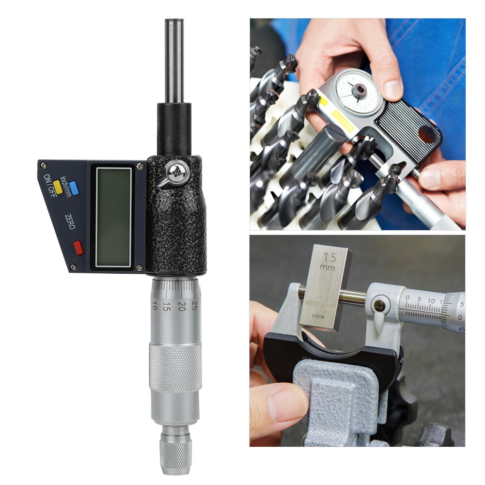 Digital Micrometer Head High Accuracy Cemented Carbide Electric Meter Tool New