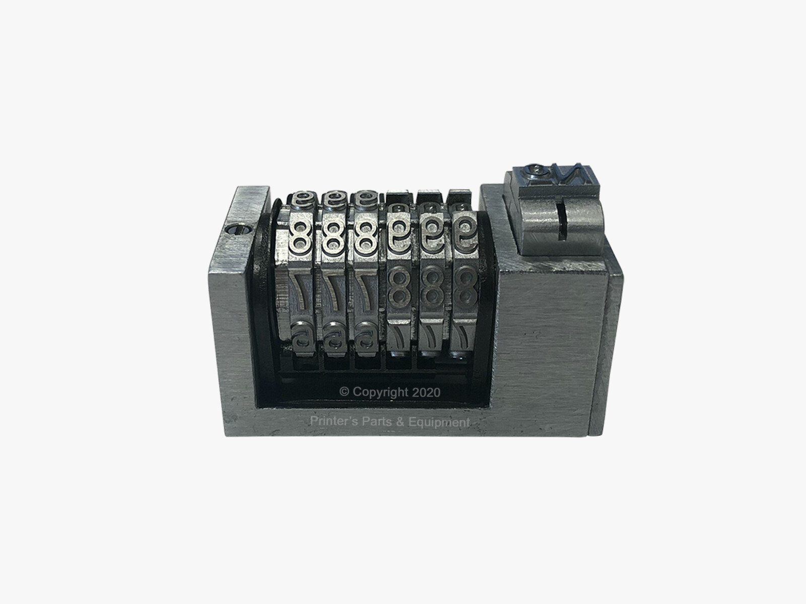 Numbering Machine 5/32" 6 Digits Backward Gothic (Steel) 3 Drop Zeros SKIP3