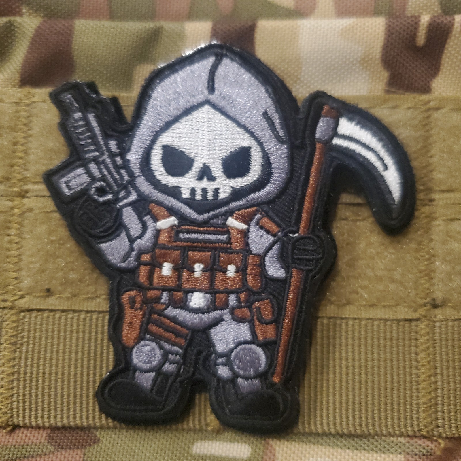 TACTICAL GHOST EMBROIDERED Morale Patch Hook and Loop Backing