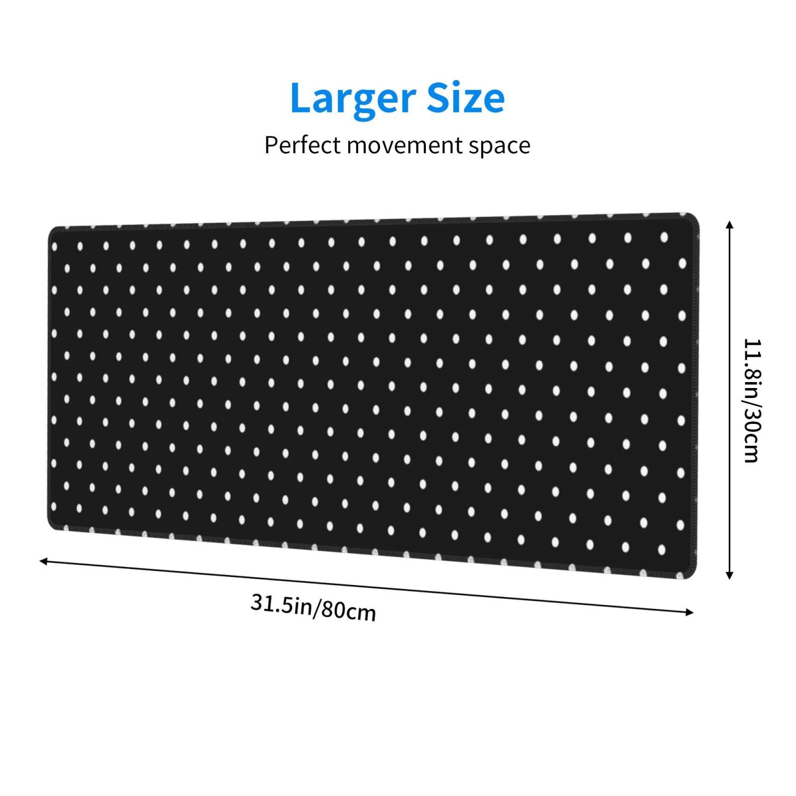 Polka Dots Mouse Pad, XL Extended Large Mouse Pads Gaming Mousepad Big Desk M...