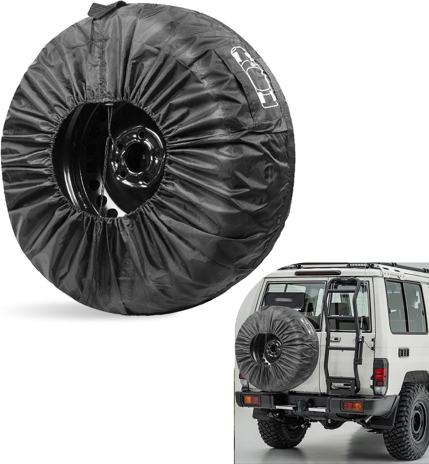 Car Spare Tire Cover, 190T Taffeta Sun and Water Proof Storage Bag with Comfo...