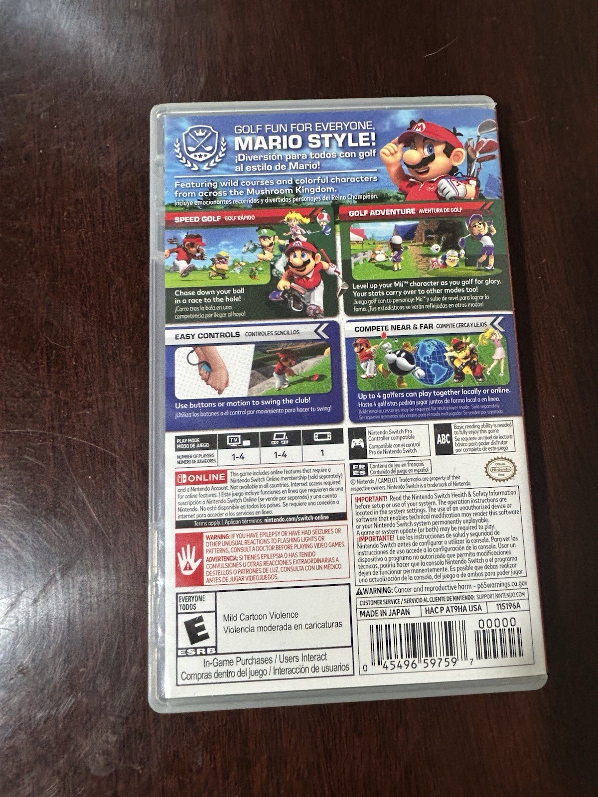 Nintendo Switch Mario Golf Super Rush Game w/case