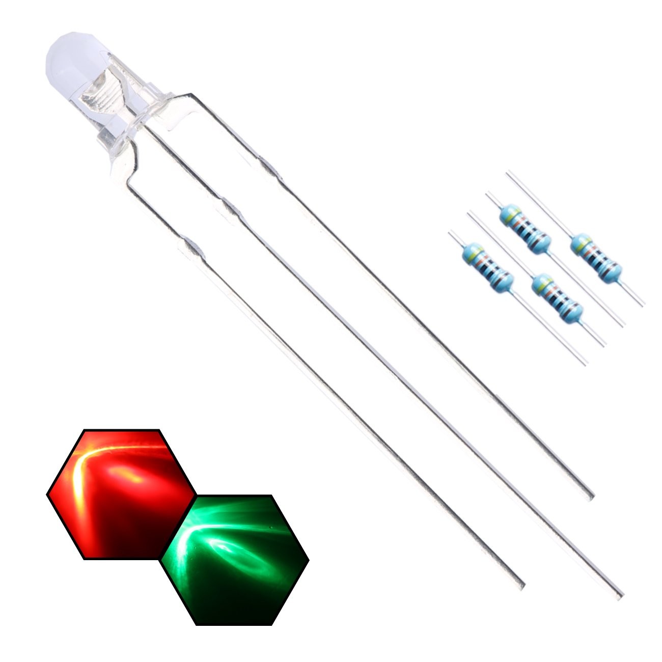 EDGELEC 100pcs 3mm 300 Piece Set, [14] Red&green (Common Cathode) /