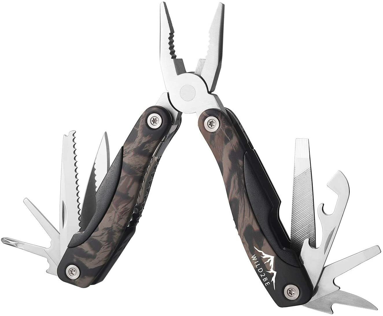 Wild2Be Premium 4 Piece Real Tree Camo Knife Multi-tool Set