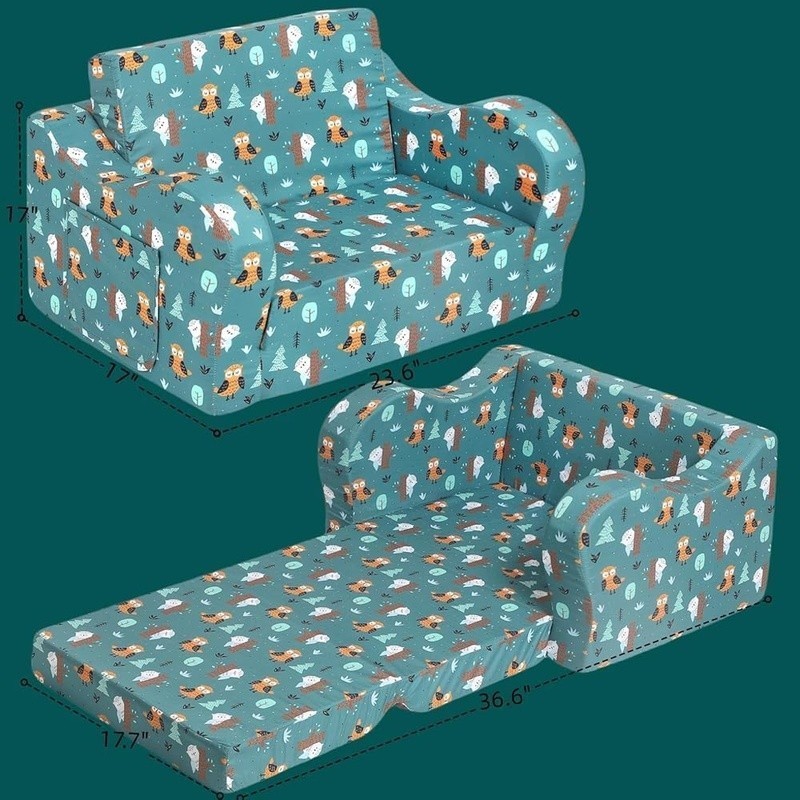 Cute Owl Kids Sofa Portable Comfy Chair Lightweight Toddler Couch Furniture New