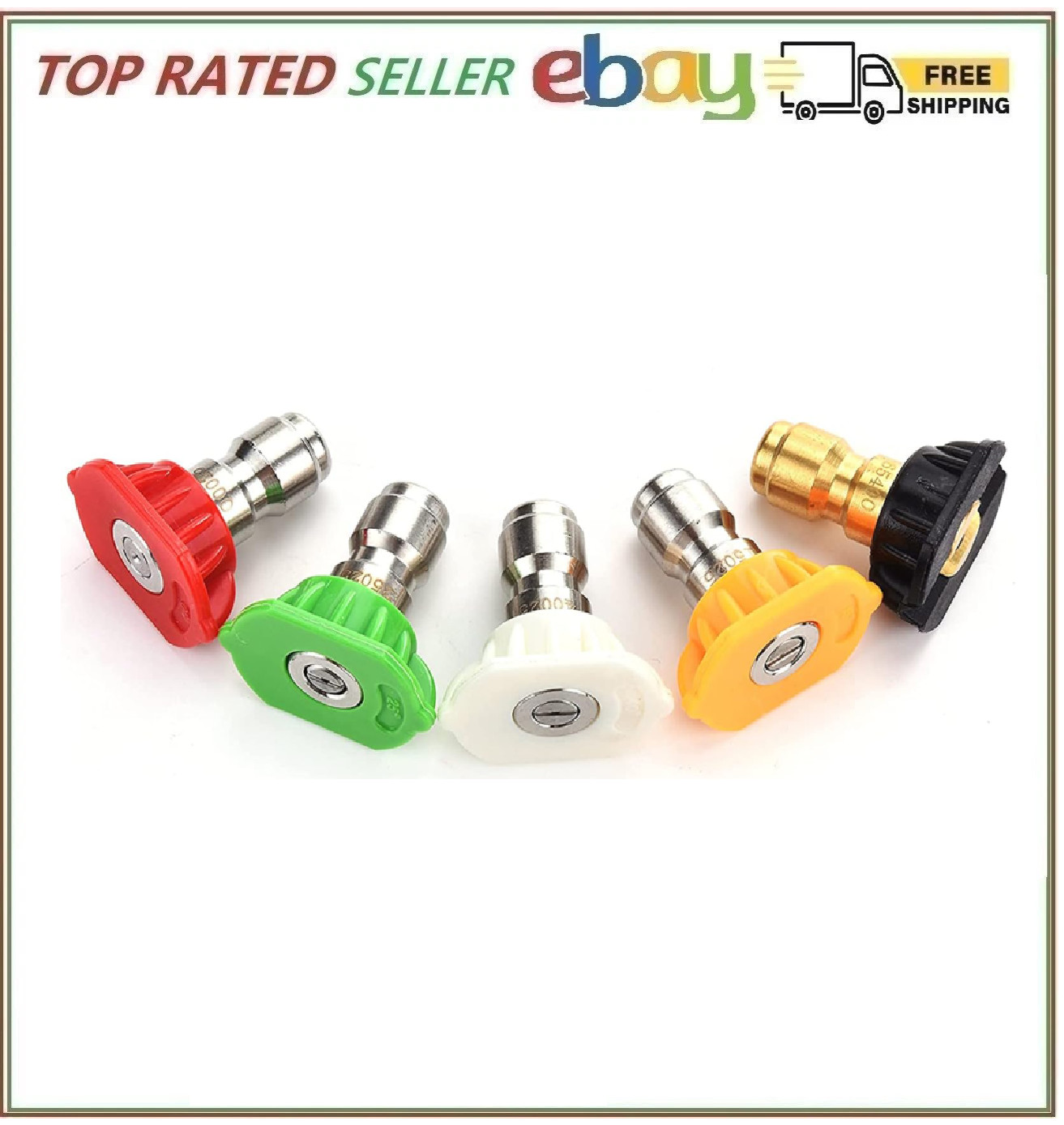 Tool Daily Pressure Washer Spray Nozzle Tips Multiple Degrees 1/4 inch 5 Pack