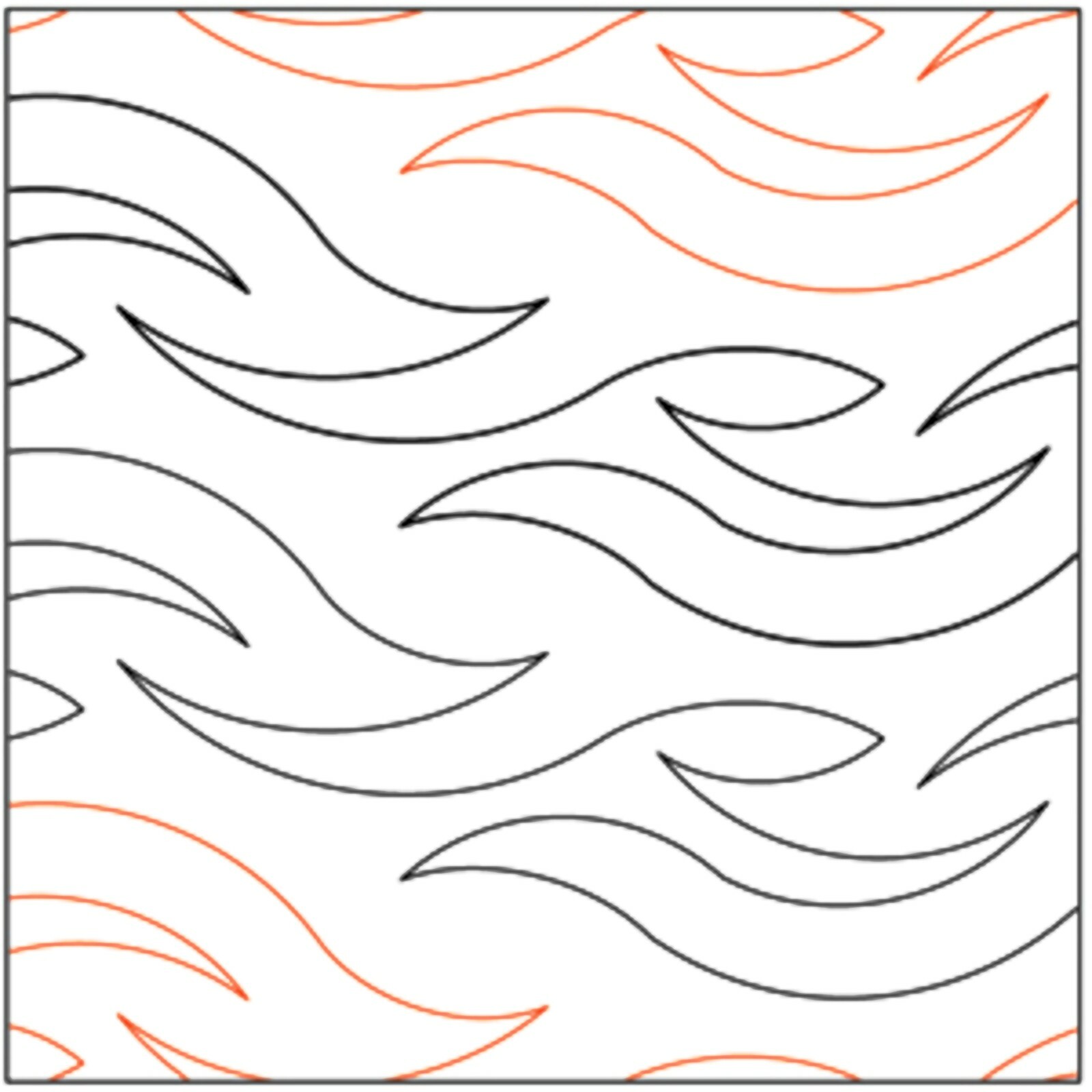 Longarm Quilting Water Waves Pantograph Quilt Patterns Wavy Ripples Paper Design