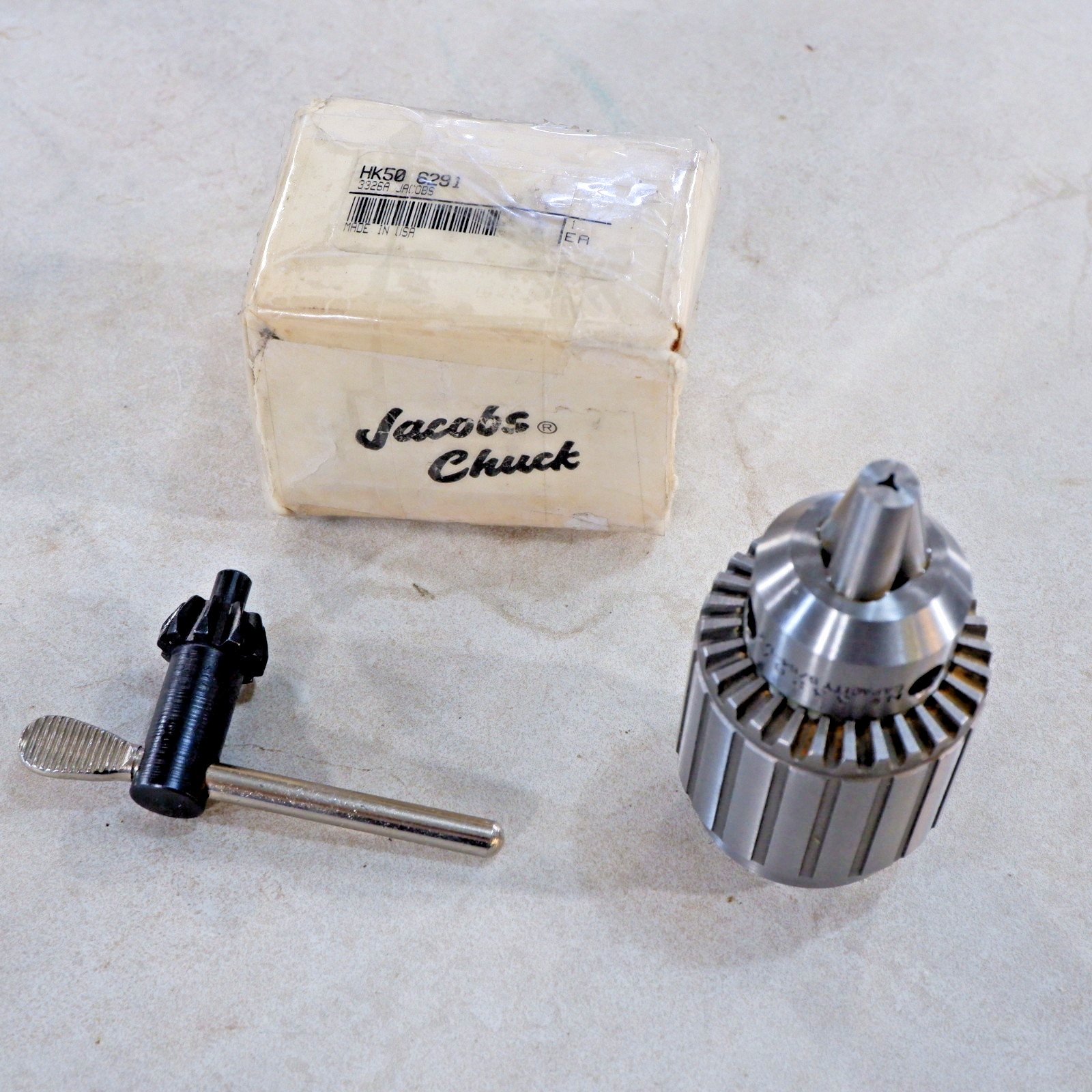 Jacobs No. 3326A Drill Chuck, 5/64 to 1/2" capacity, Hartford, USA - NOS