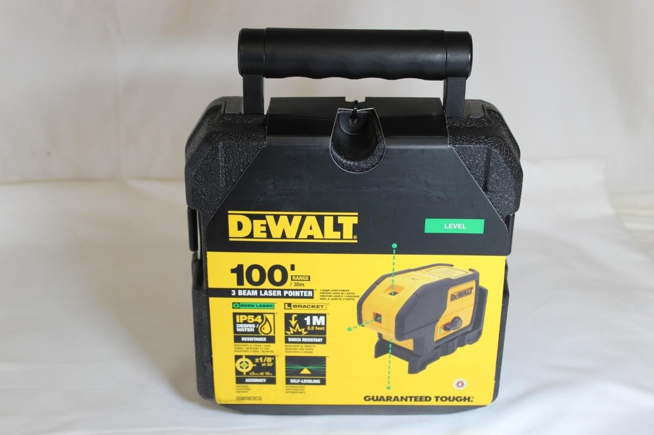 DeWalt DW083CG 100' Range 3 Beam Laser Pointer Level
