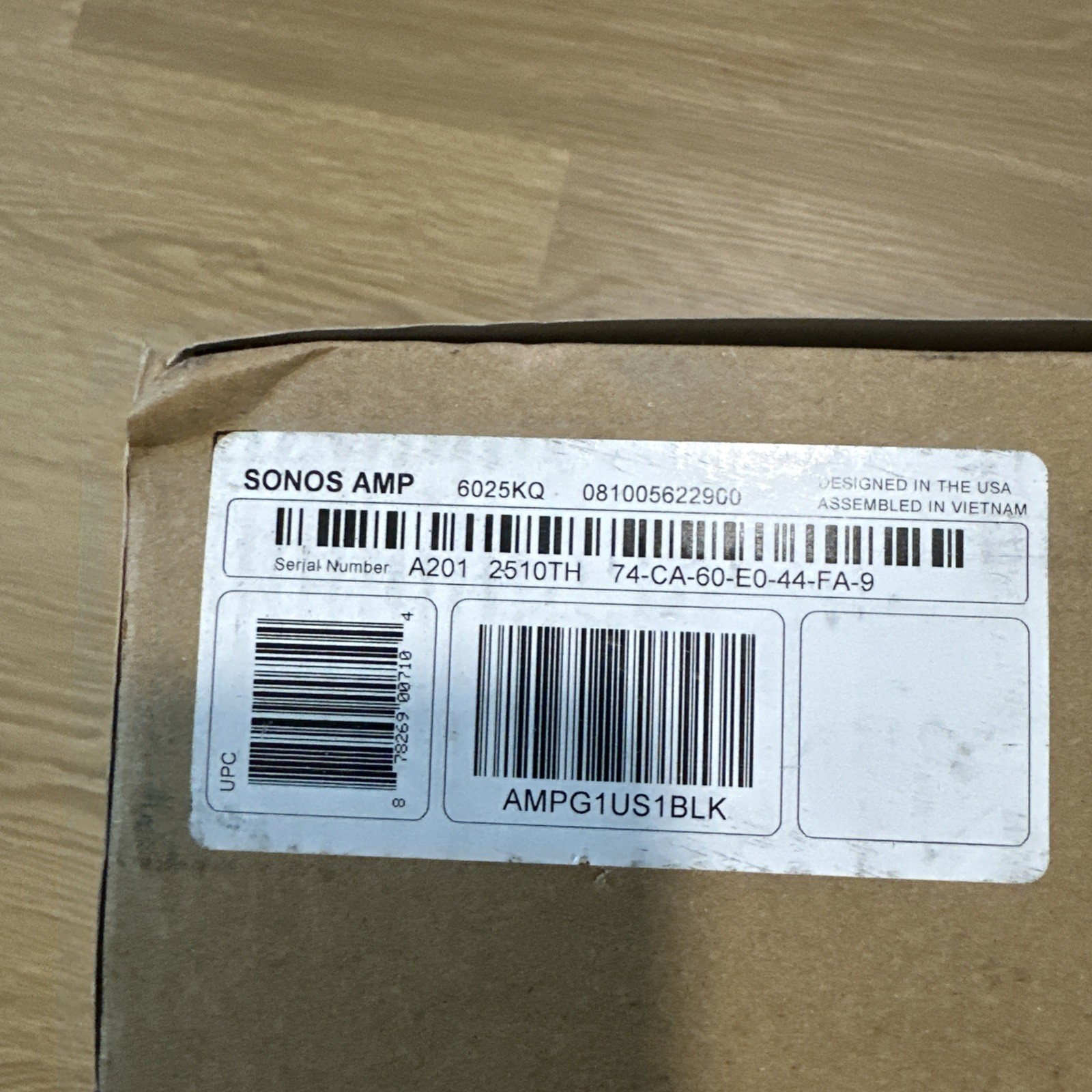 NIB SONOS AMPG1US1BLK