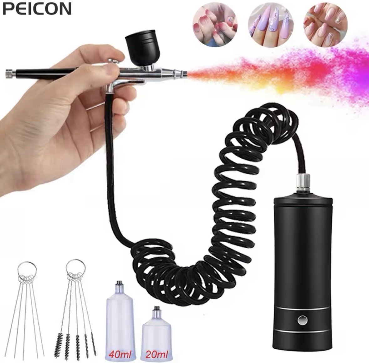 Aeropenna Portable Airbrush Kit with Compressor Modeling Nails