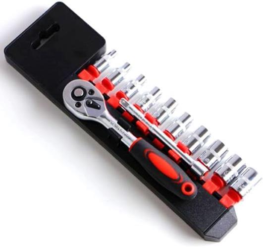 YWHWXB 1/4 Inch Ratchet Socket Wrench Set, Metric Socket Set  Assorted Sizes