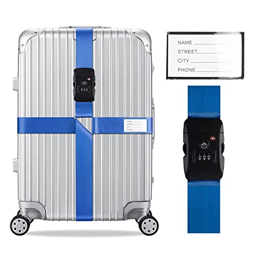 Cross Luggage Straps Set TSA Approved with Lock Adjustable Travel Suitcase