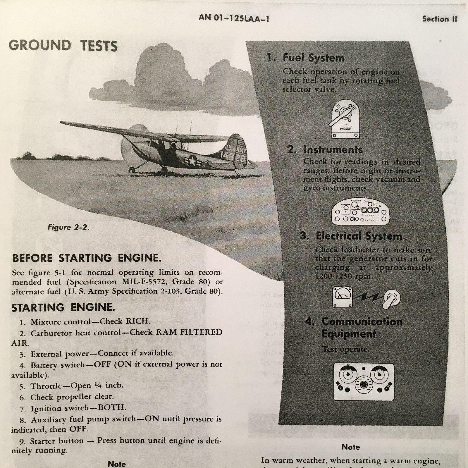 Cessna L-19A Series Flight Handbook Manual