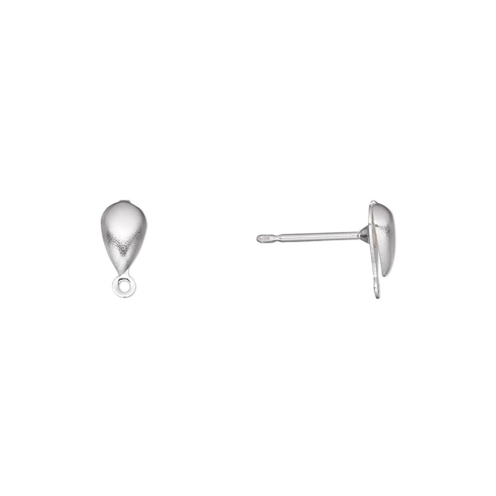 Sterling Silver Plated Teardrop Loop Ear Studs Earring Findings 10 pcs