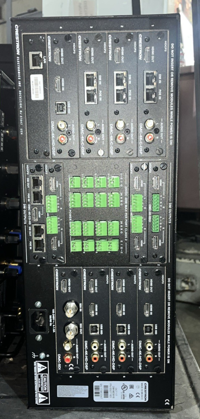 CRESTRON DIGITALMEDIA DM-MD8X8 HD SWITCHER W CARD MODULES