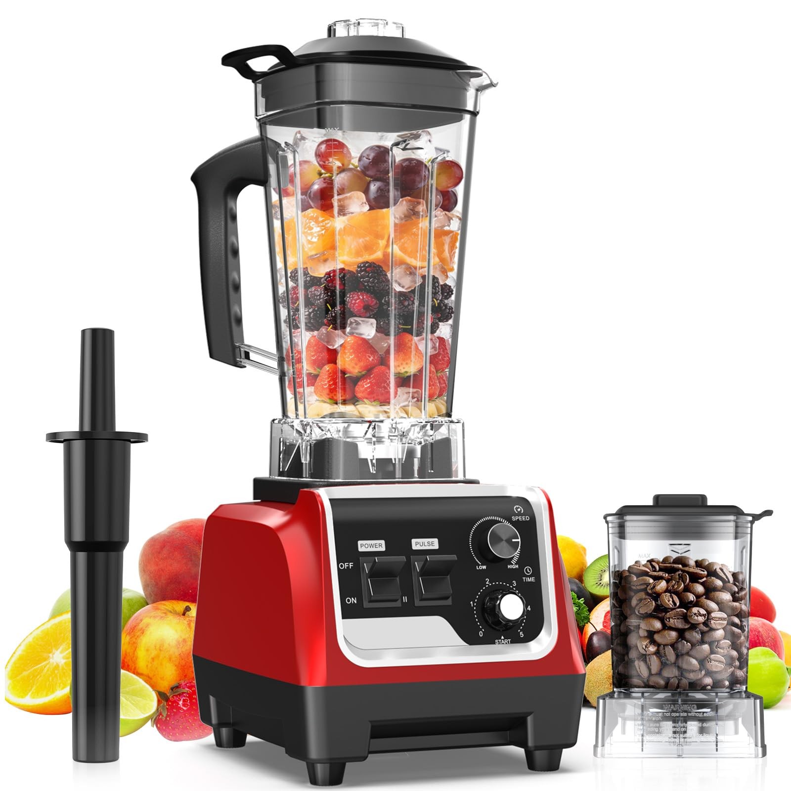 H-Duka 1800W High Speed Blender 70oz Pitcher 20oz Grinder 28000 RPM