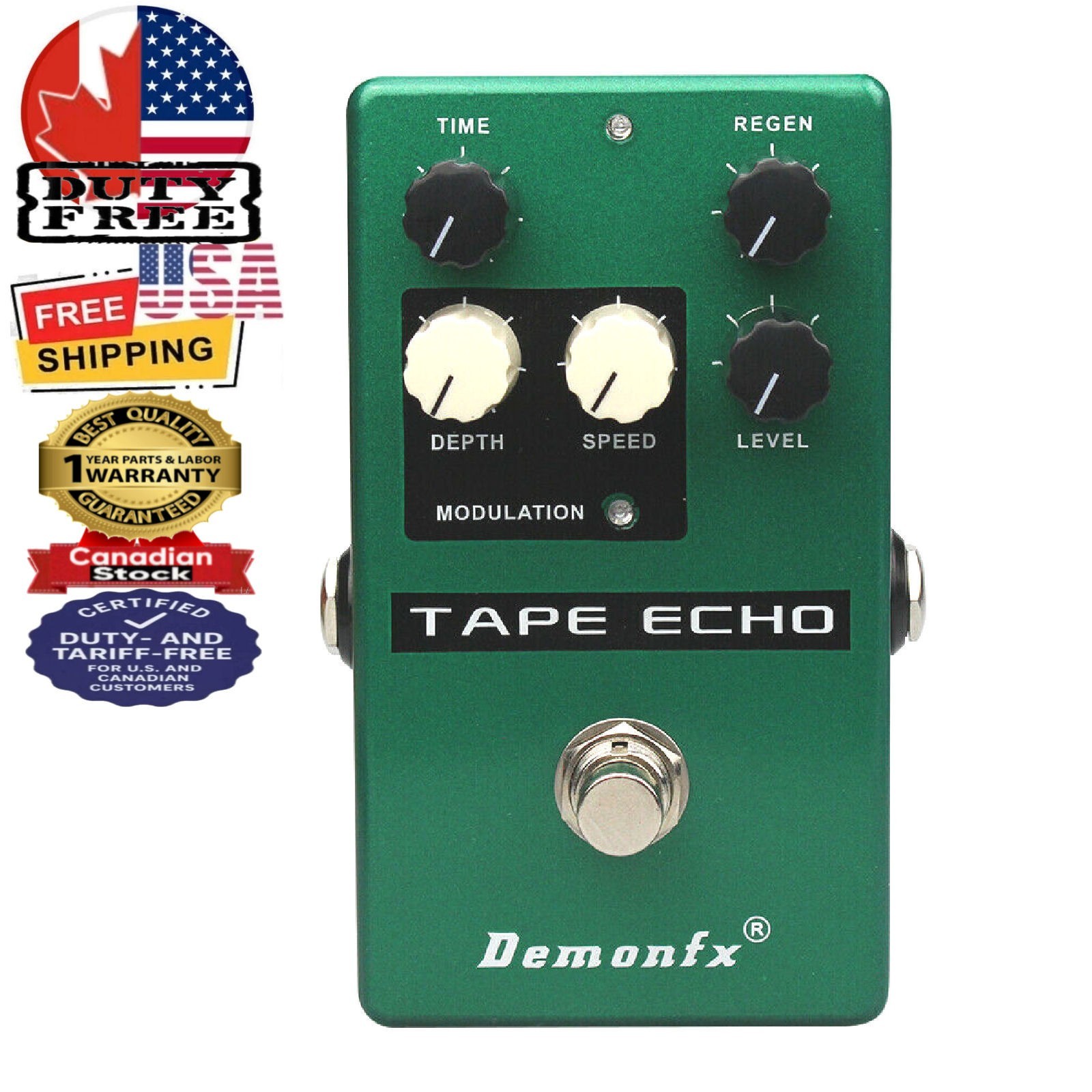 Demonfx TAPE ECHO with Modulation function Soundscape Machine Fast US. ship