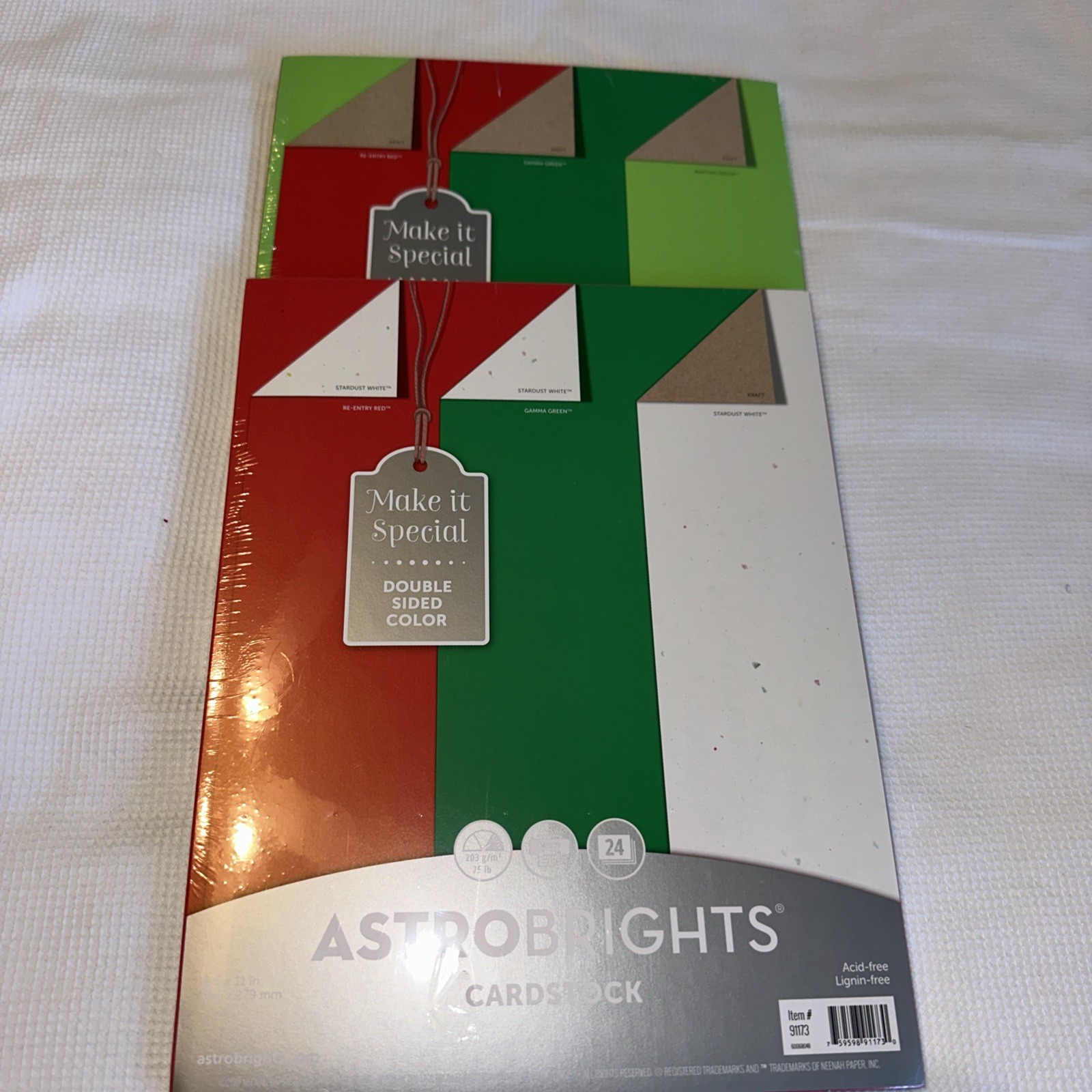 Astrobrights Cardstock 8.5x11” 75lb Double Sided Color Acid Free 2 Packs With 24