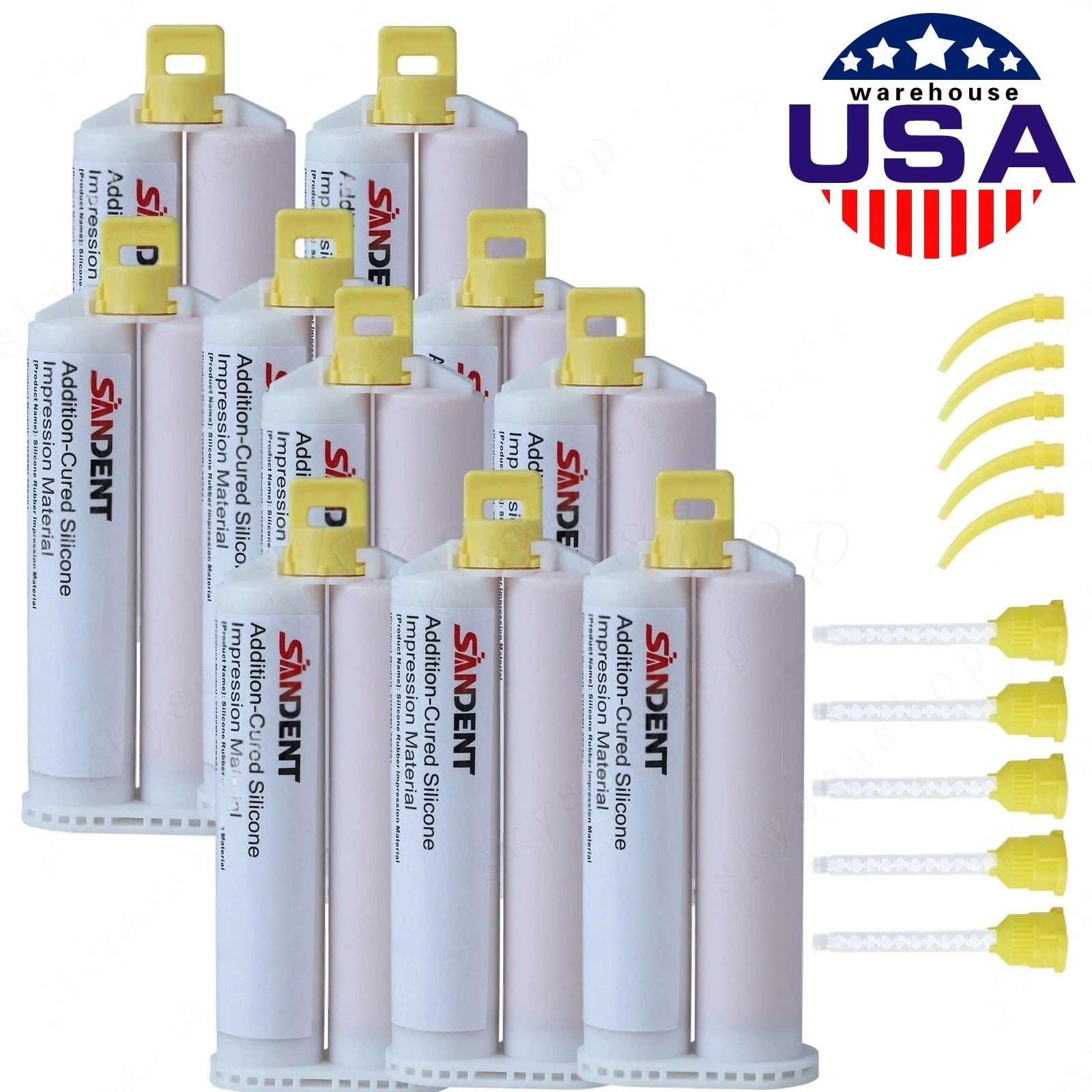 10 Impression Material VPS - Light Body Fast Set 10 x 50ml Cartridges 50 Tips