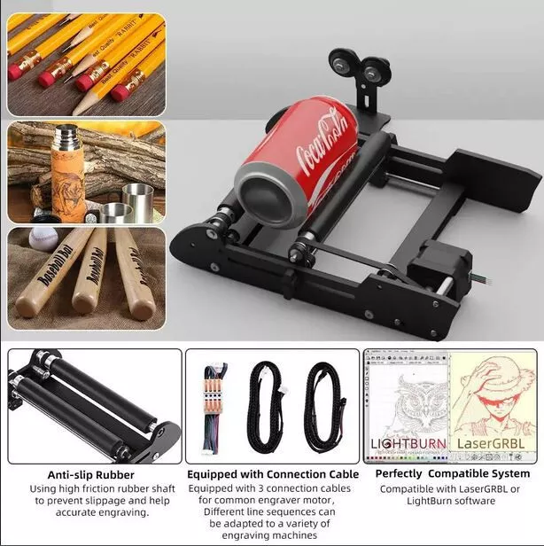 Y axis 360° Laser Rotary Roller Engraving RotatingPlatform forCylindrical Object