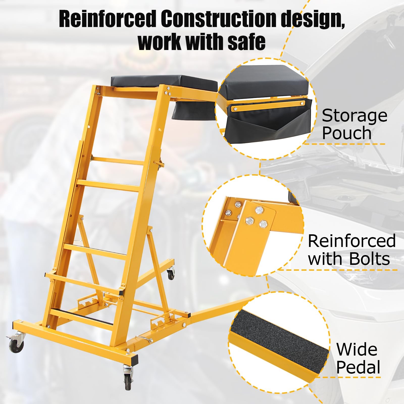 High Top Automotive Engine Creeper ,Foldable Car Creeper &Wheels Garage Workshop