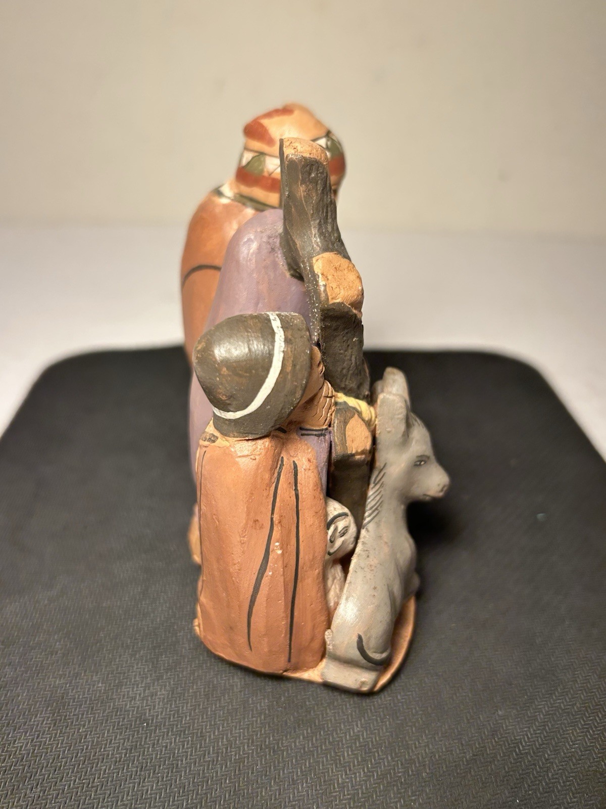 Peruvian Style Clay Folk Art Nativity Creche Figurine Sculpture 6” Holy Family