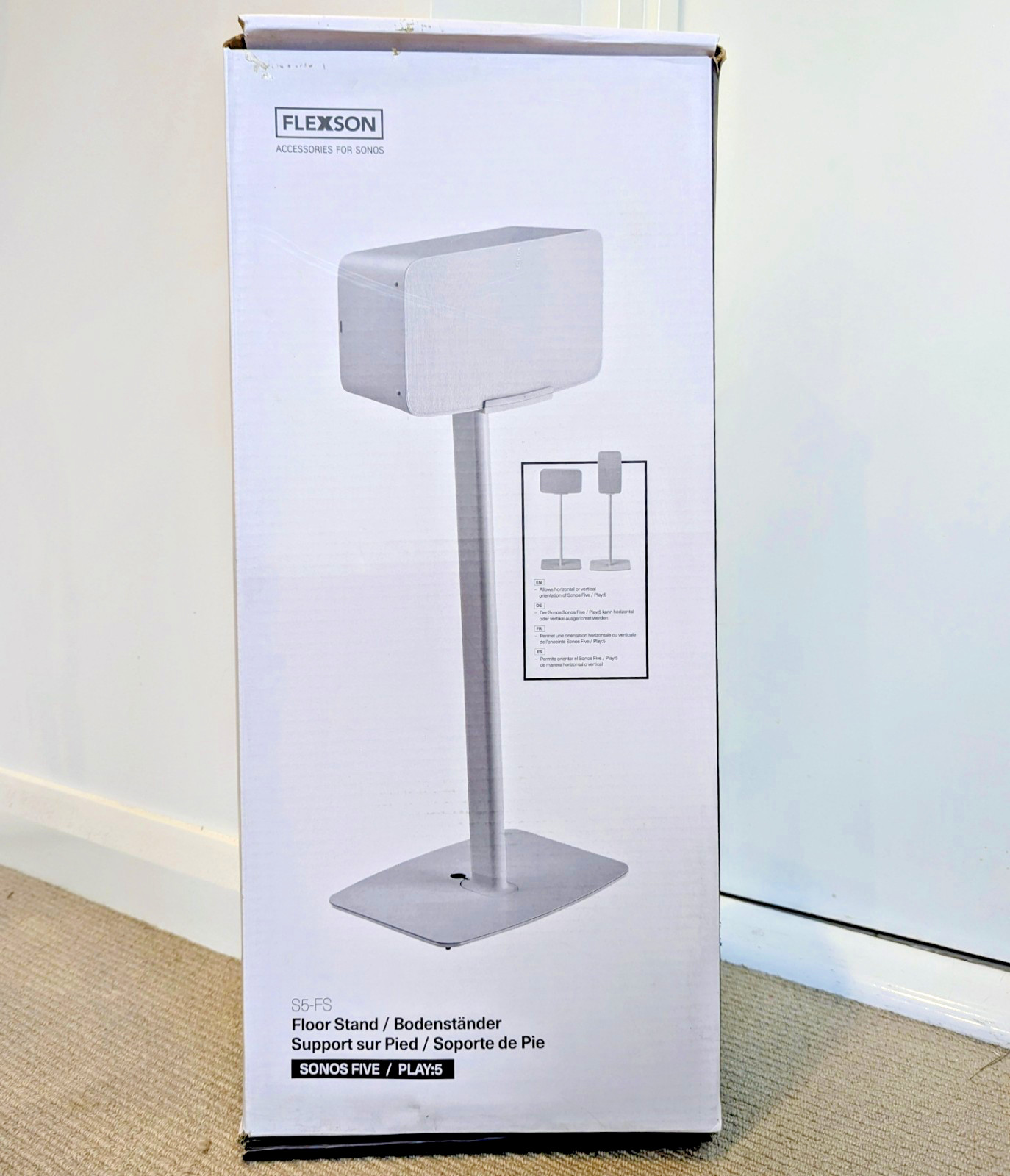 SONOS Floor Speaker Stand for Sonos Five/Play 5 Single Pack White (NEW BOXED)