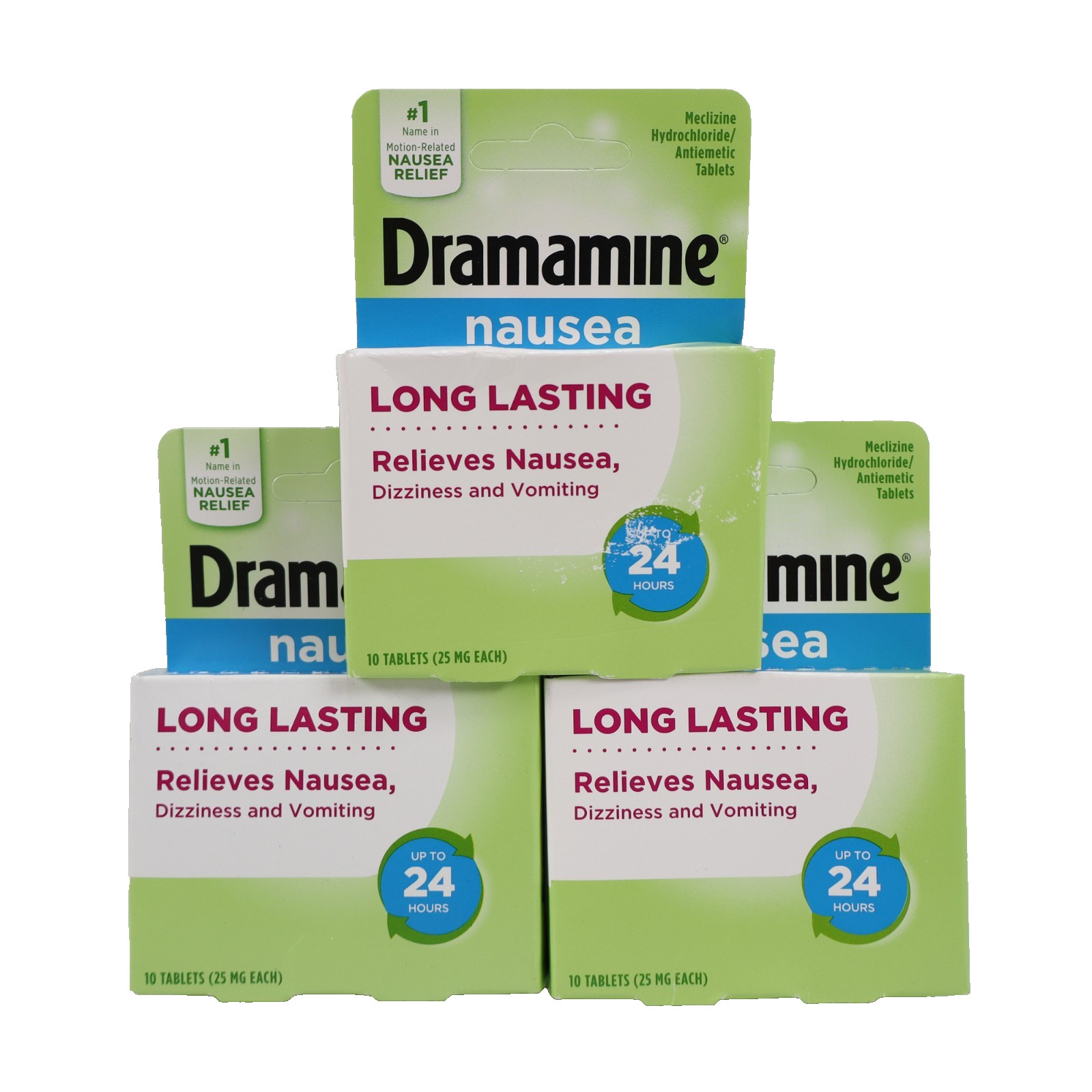 3 PACK Dramamine Long Lasting Formula Nausea Relief Tablets 10Ct EA Exp 12/2025+