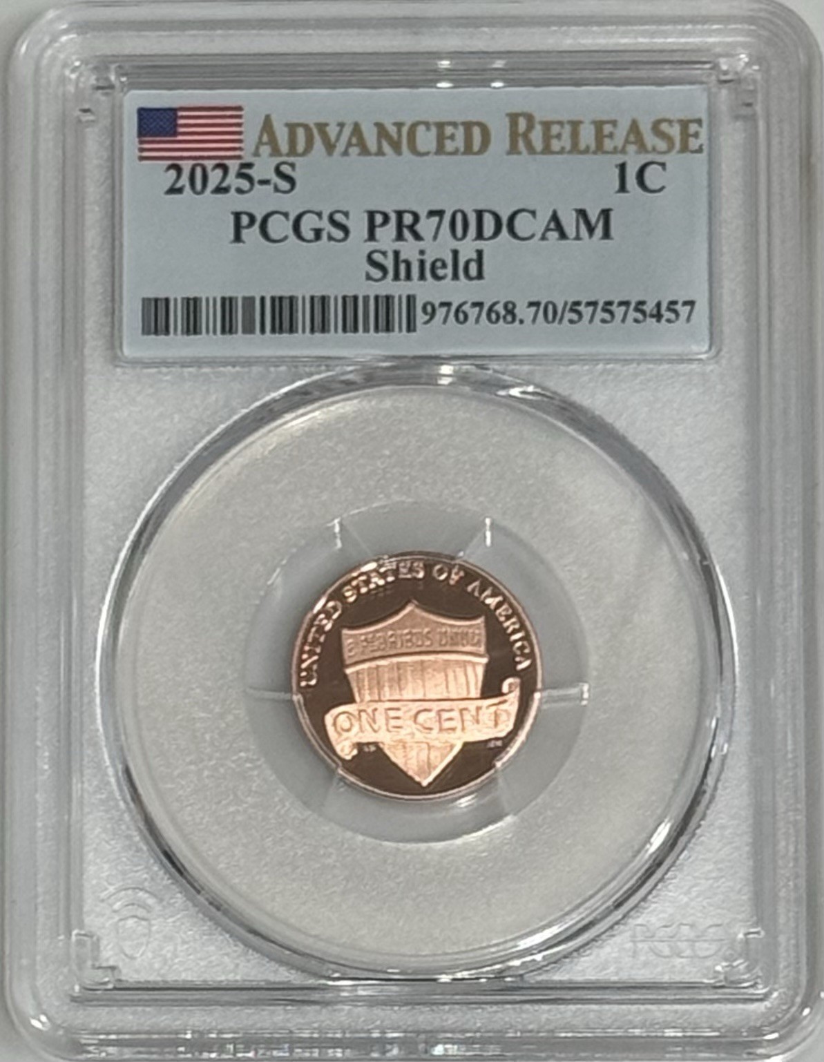 2025 S Proof Lincoln Shield Cent PCGS PR70DCAM Advanced Release