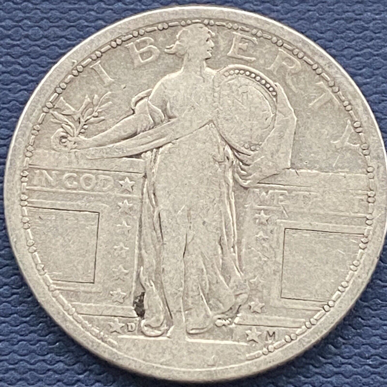 1917 D Standing Liberty Quarter 25c Type 1 Circulated #54575