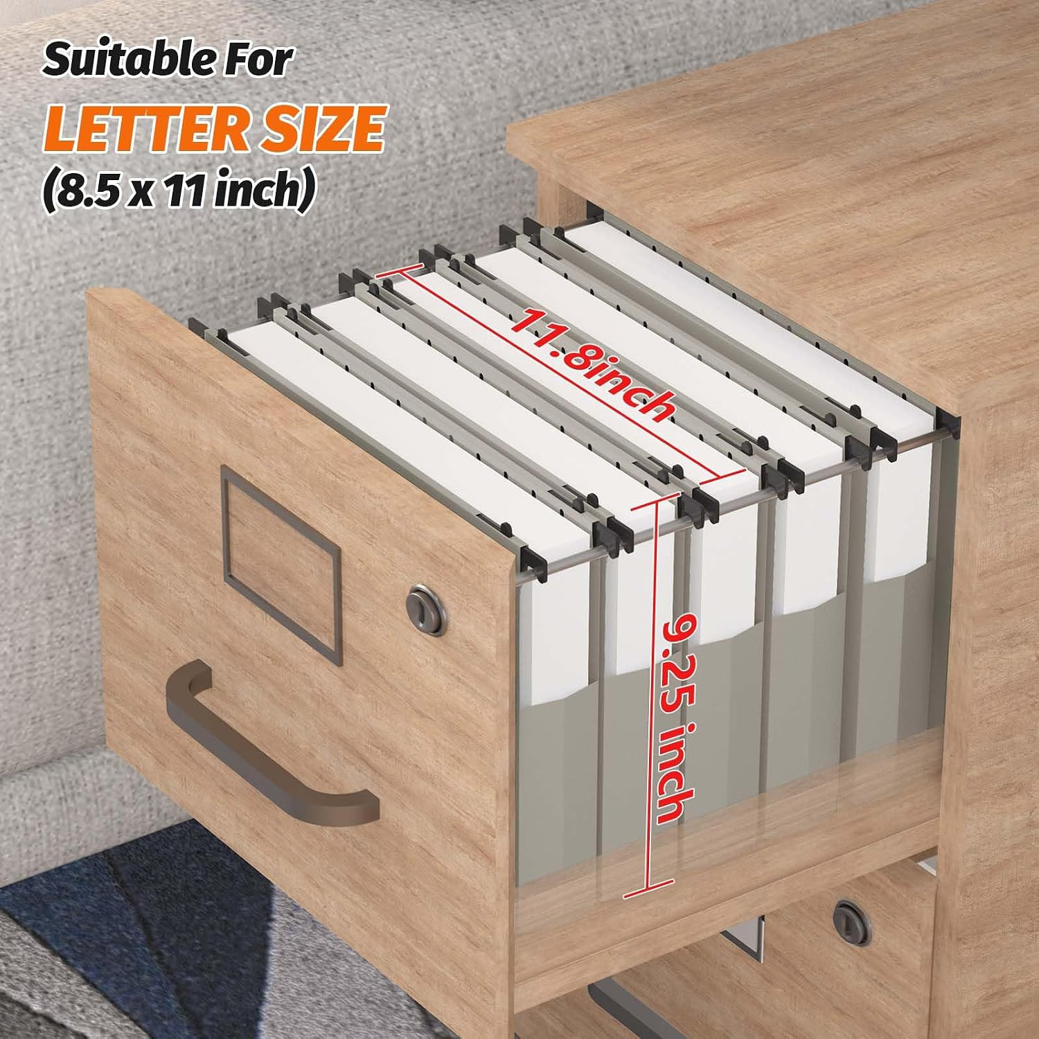 Extra Capacity Plastic Hanging File Folders, 12 Pack, Letter, Grey | Letter Size