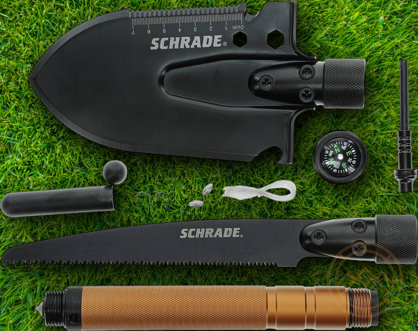 Schrade Shovel/Saw Combo Kit Oxide Coating 3Cr13 Steel Blade Aluminum Handle