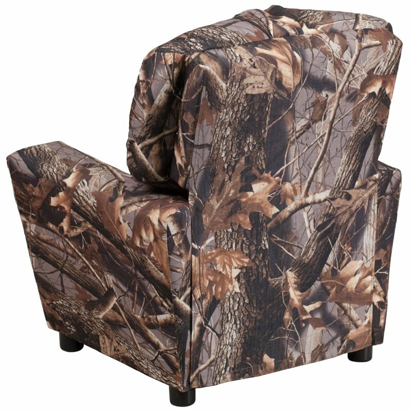 Flash Furniture Fabric Kids Recliner with Cup Holder in Camouflage Brown