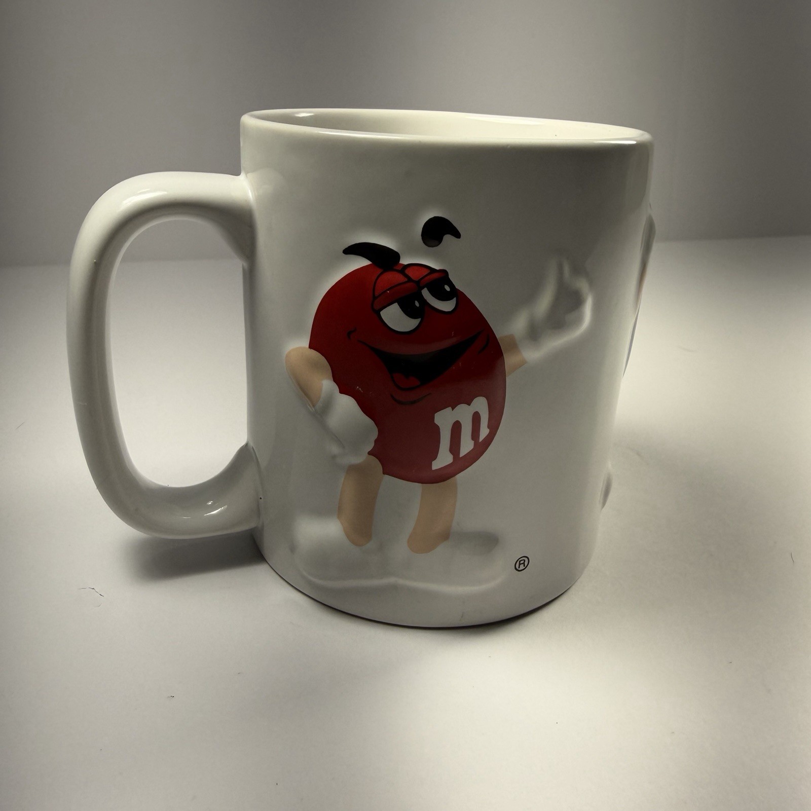 M&M’s Embossed 3D Coffee Mug: Red, Blue, & Yellow Characters Ceramic Cup