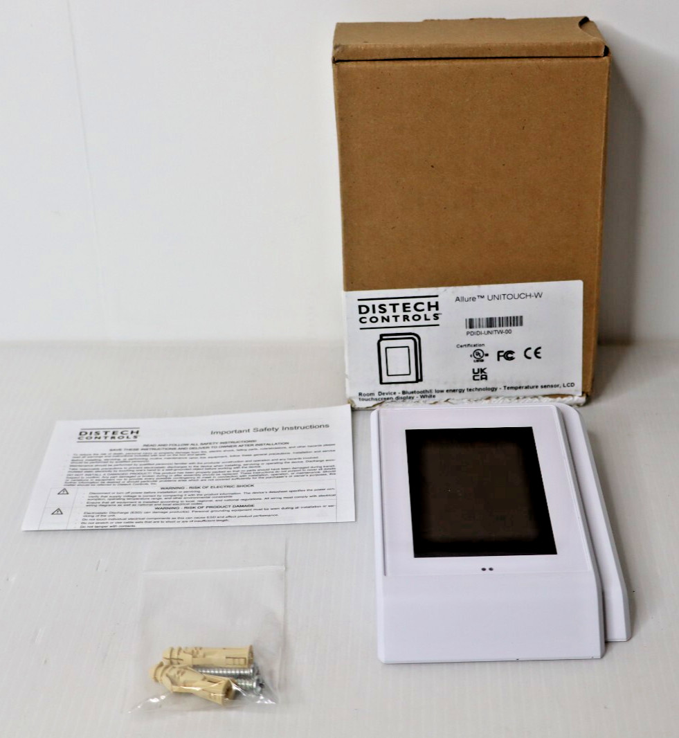 Distech Controls Allure UNITOUCH-W PDIDI-UNITW-00 Bluetooth Room Device NEW