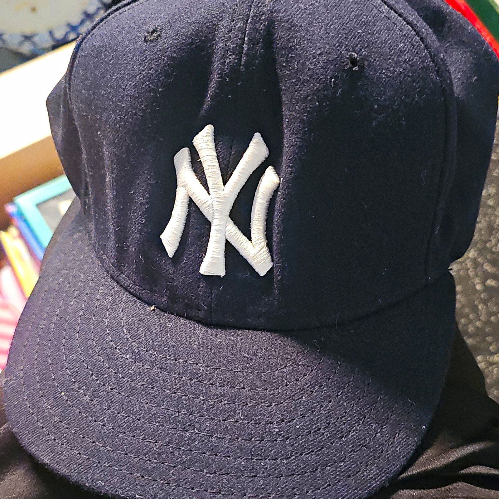 New Era New York Yankees MLB Fitted Cap Hat Black/White Logo