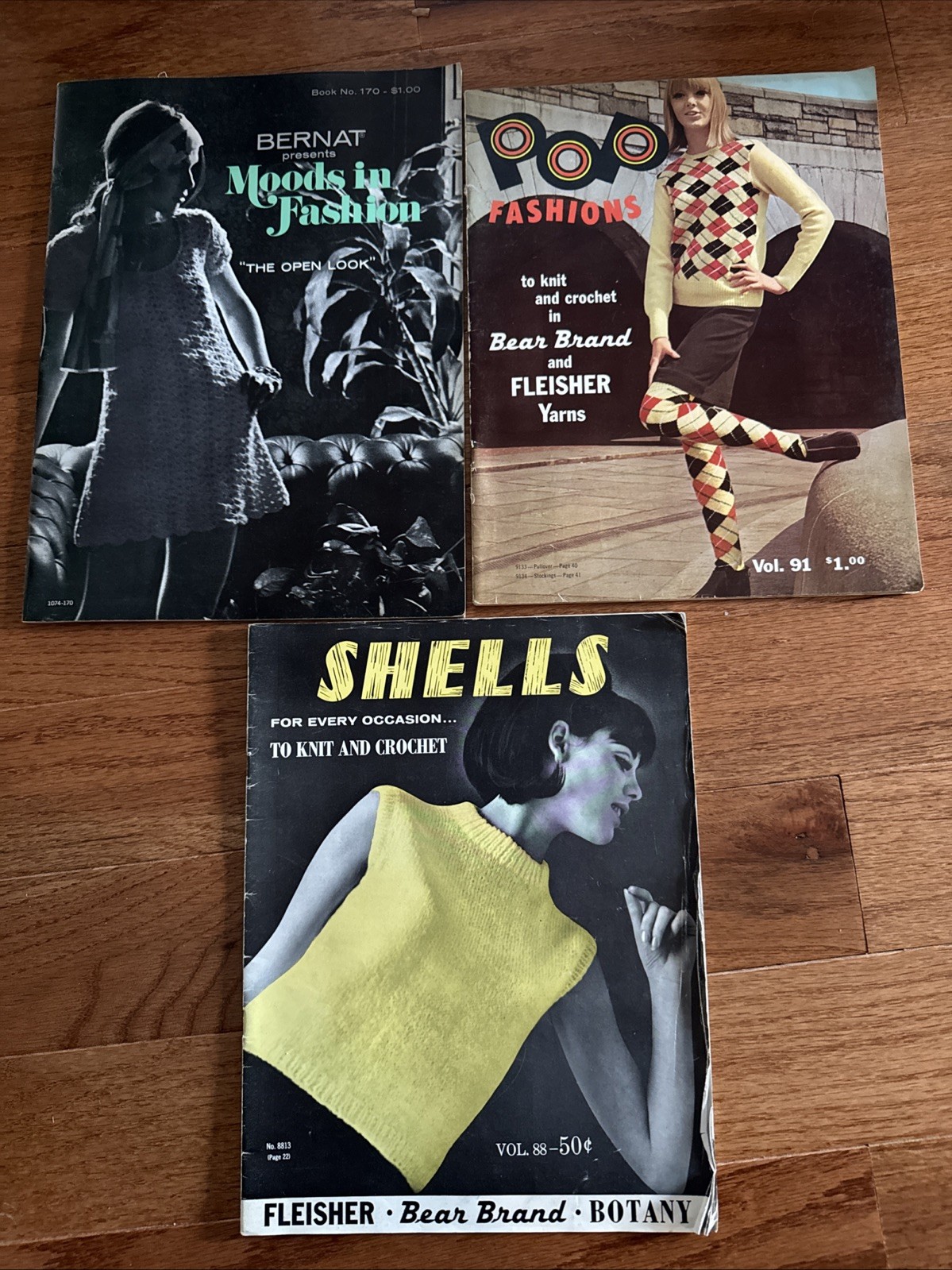 Pop Fashions to Knit Bear Brand & Fleisher Yarns Lot 3 Magazines
