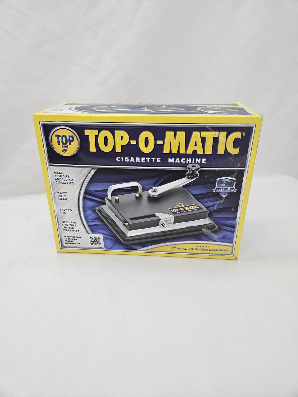 TOP-O-MATIC CIGARETTE MACHINE Clean Used Cigarette Rolling Machine W/Box