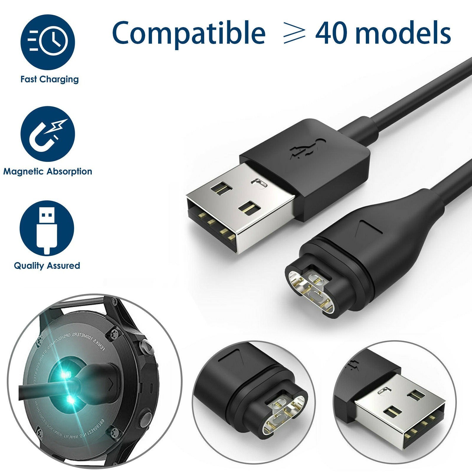 For Garmin Instinct Charger Replacement Charging Cable Cord USB