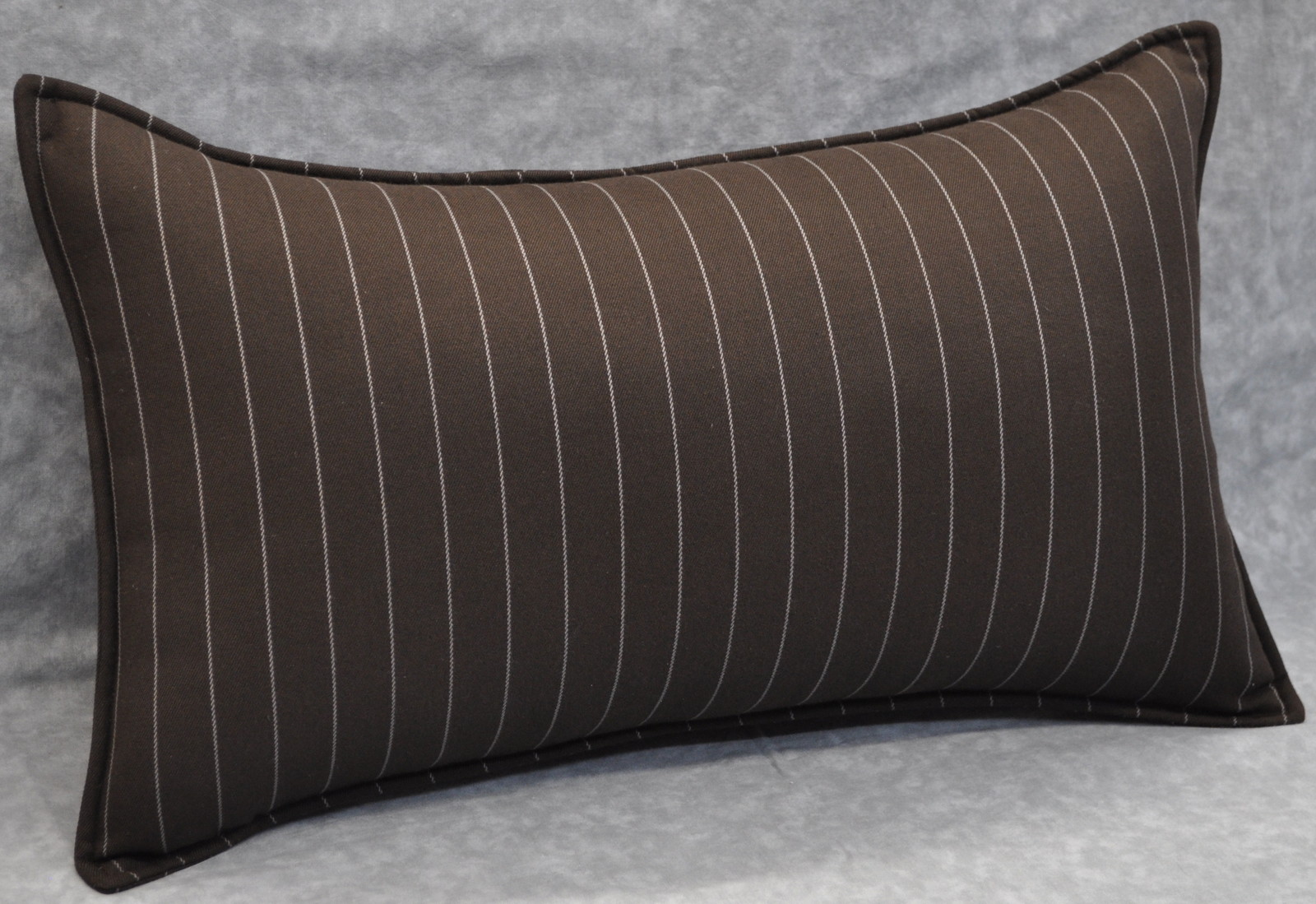 Pillow made w Ralph Lauren Metropolitan Chocolate Brown Pin Stripe Fabric 20x12