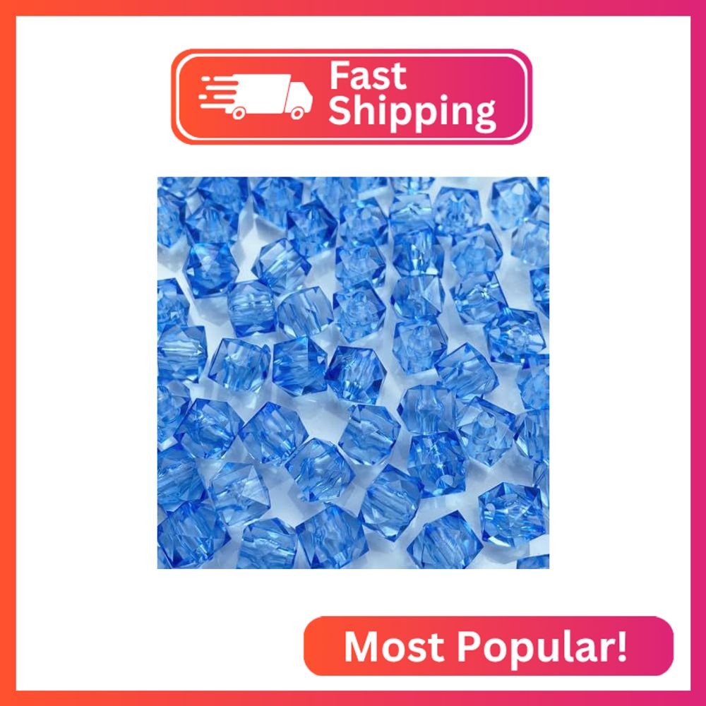 LIMAOLLY 200pcs 10mm Acrylic Cube Faceted Beads Colorful Square Plastic Spacer B