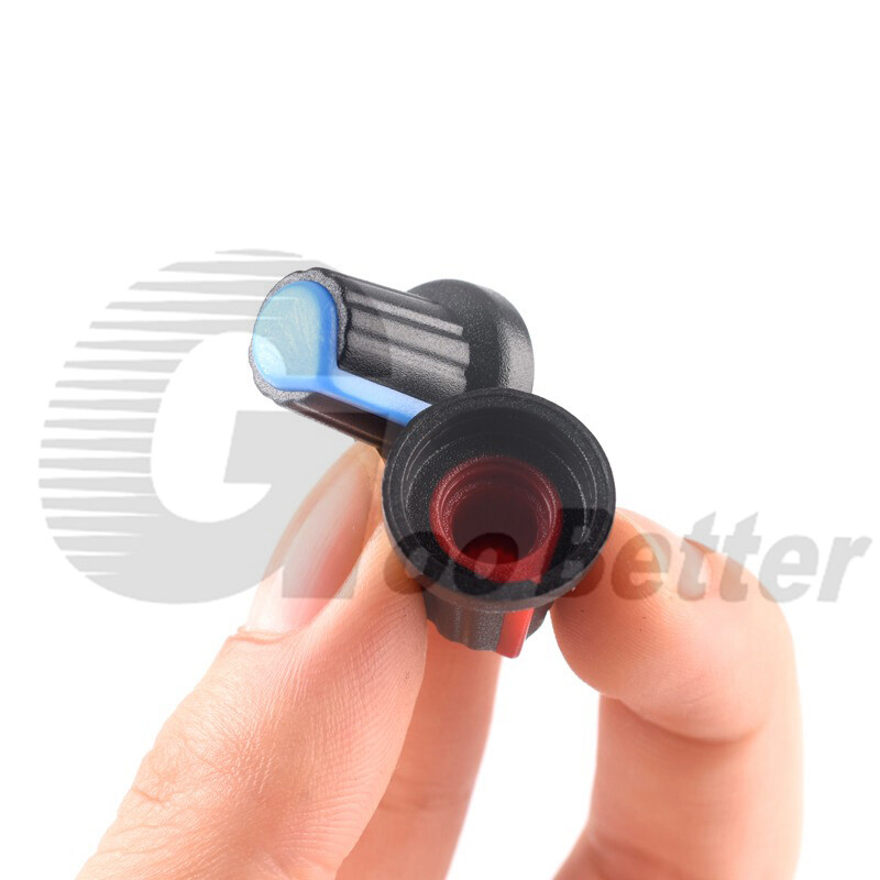 6mm Spline Shaft Potentiometer Volume Control Knob Cap Plastic Blue Yellow Black