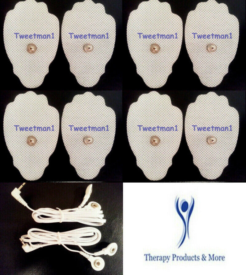Electrode Lead Cables 2.5mm Plug Pair with 8 Massage Pads for Digital Massager